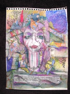 Gesso overpainting & more oil pastels