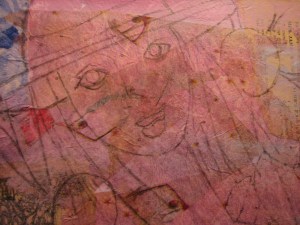 Sketch going onto dry background